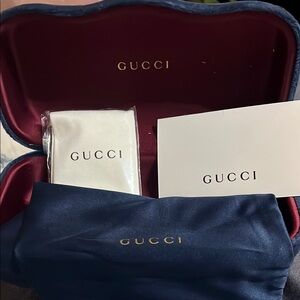 Gucci Navy and Burgundy Eyewear Case Set